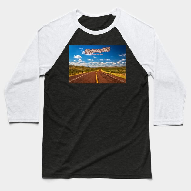 Highway 385 Brewster County Baseball T-Shirt by Gestalt Imagery